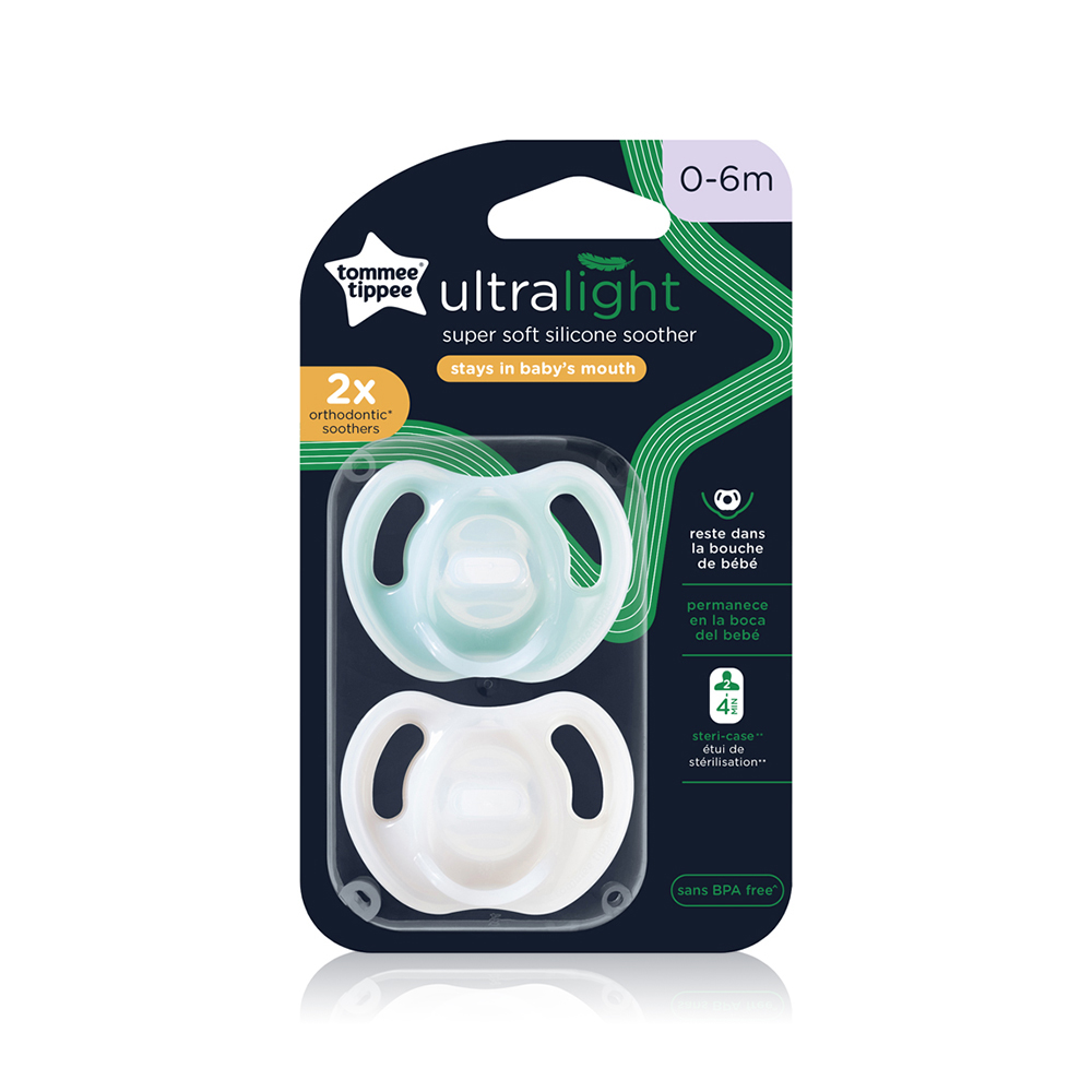 Tommee tippee ultra light soothers 0-6m 2pc